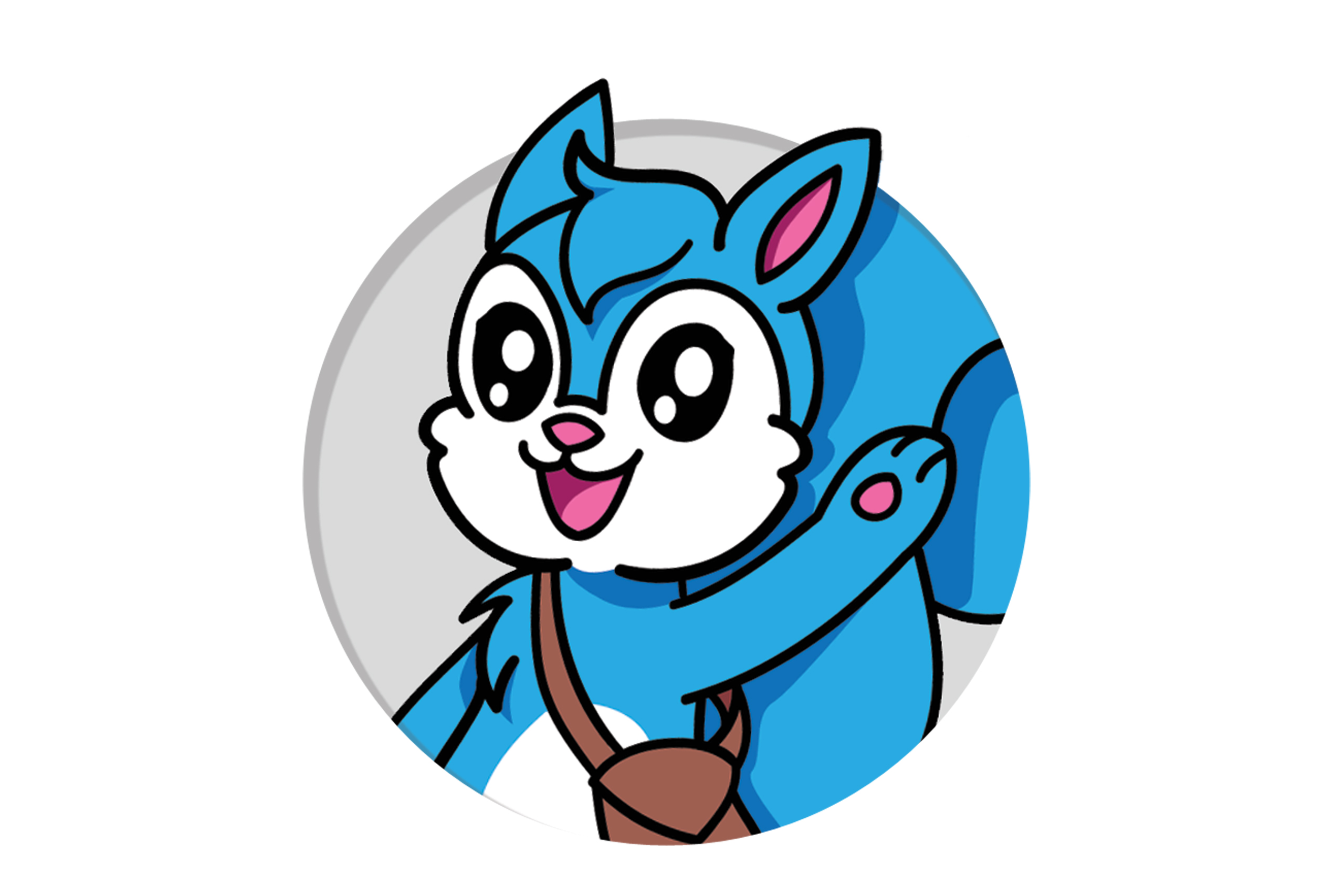 cartoon squirrel smiling and waving