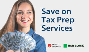 woman holding money saved on tax prep services