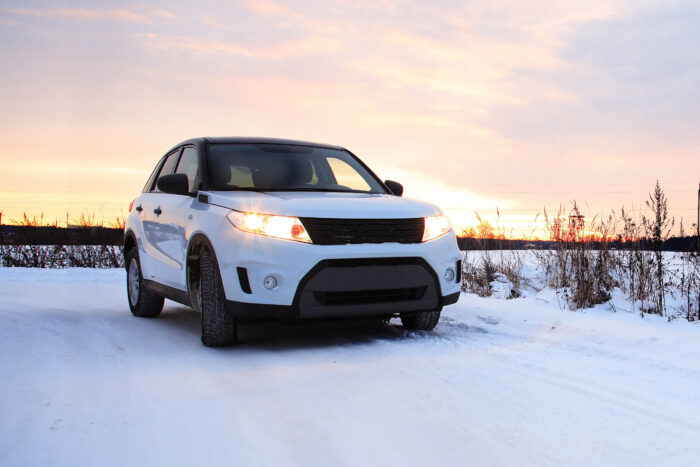 vehicle in snow landscape