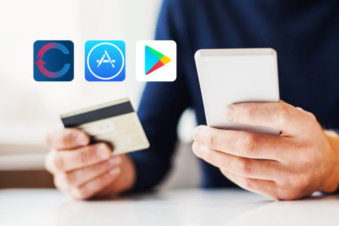 credit/debit card and smart phone