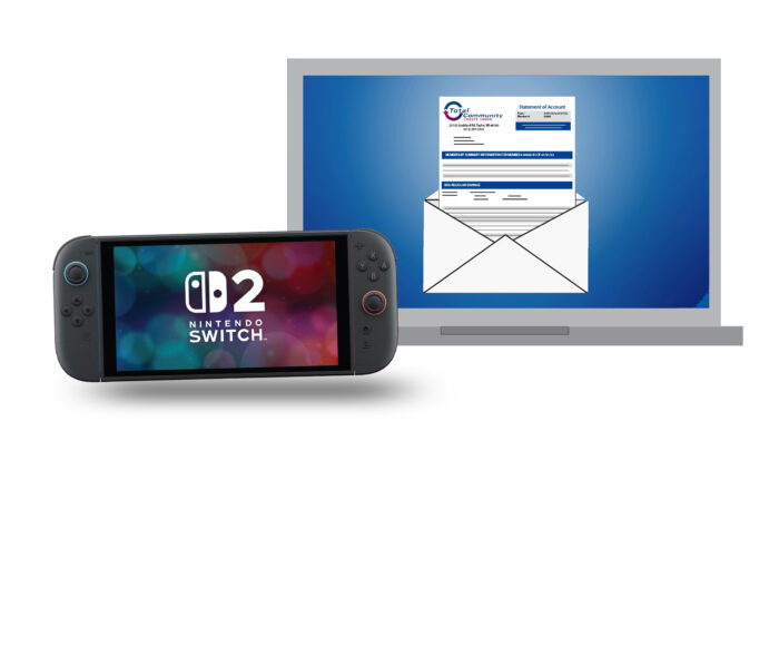 image of Nintendo Switch device and desktop computer