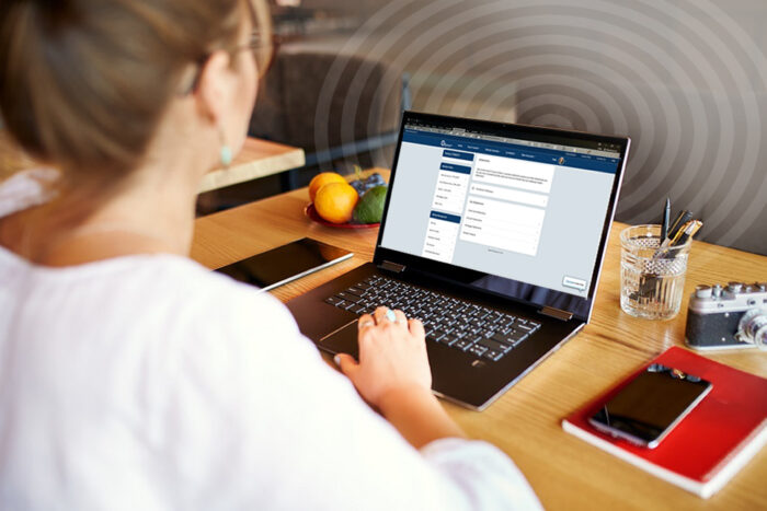 Member using online banking.