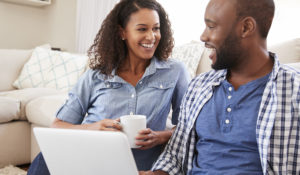couple applying for mortgage online